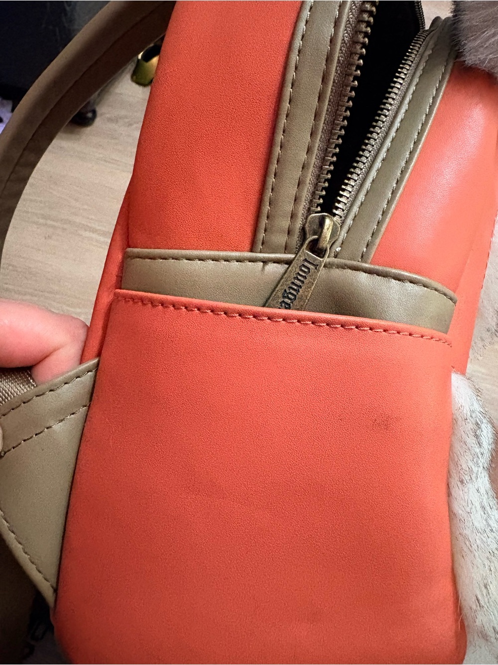 Loungefly Ewok Plush Mini Backpack in Orange, Cream and Teal - Picture 6 of 7